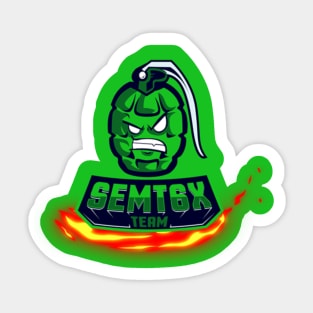 Semt6x logo with flame green Sticker